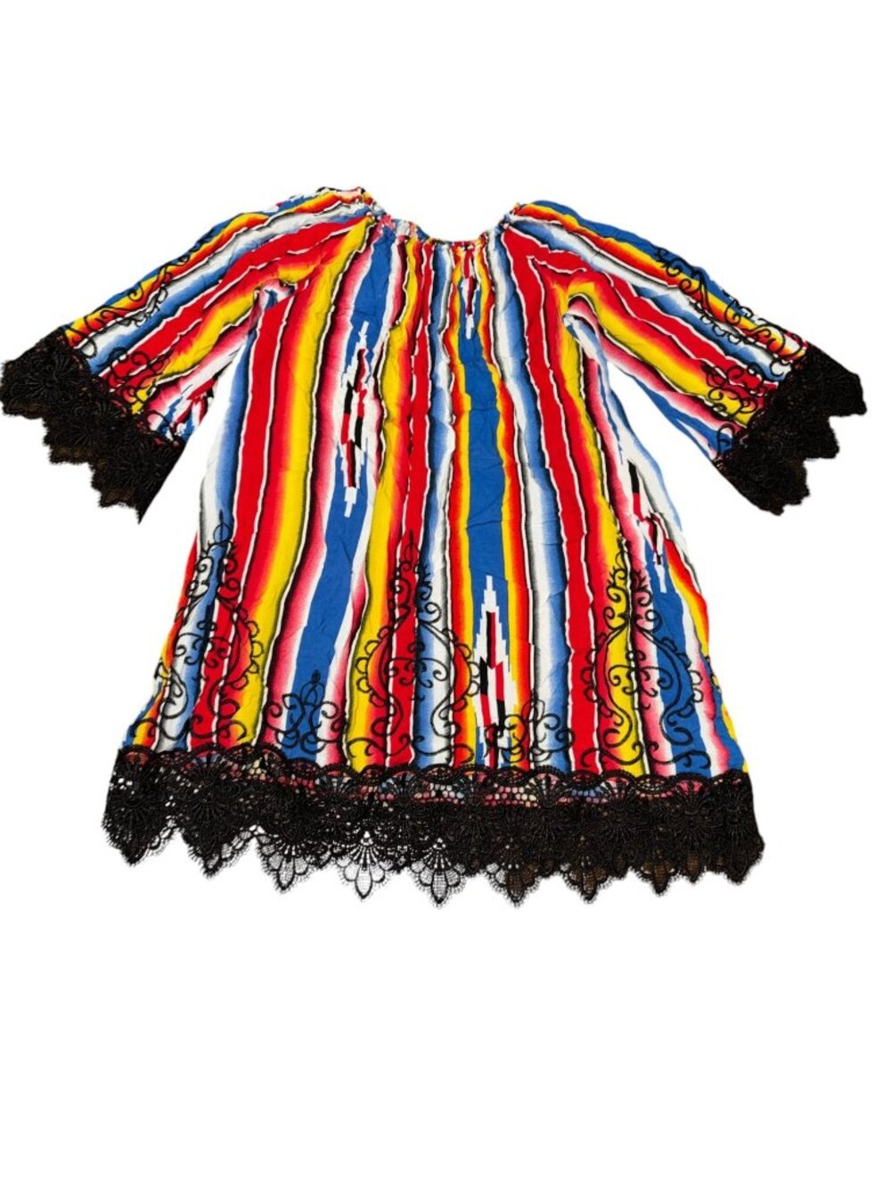 Lucky and Blessed Large Multicolored Tunic Mini Dress